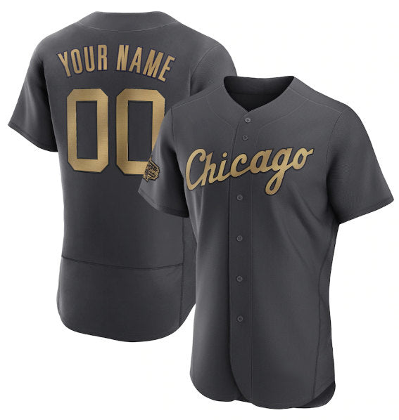 Custom Chicago White Sox Active Player Charcoal Jereymy 2022 All-Star Flex Base Stitched Jersey