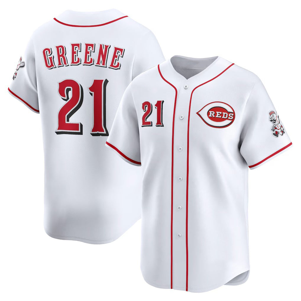 Cincinnati Reds #21 Hunter Greene White Jereymy Home Limited Player Jersey