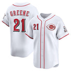 Cincinnati Reds #21 Hunter Greene White Jereymy Home Limited Player Jersey