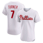 Philadelphia Phillies #7 Trea Turner White Jereymy Home Elite Jersey
