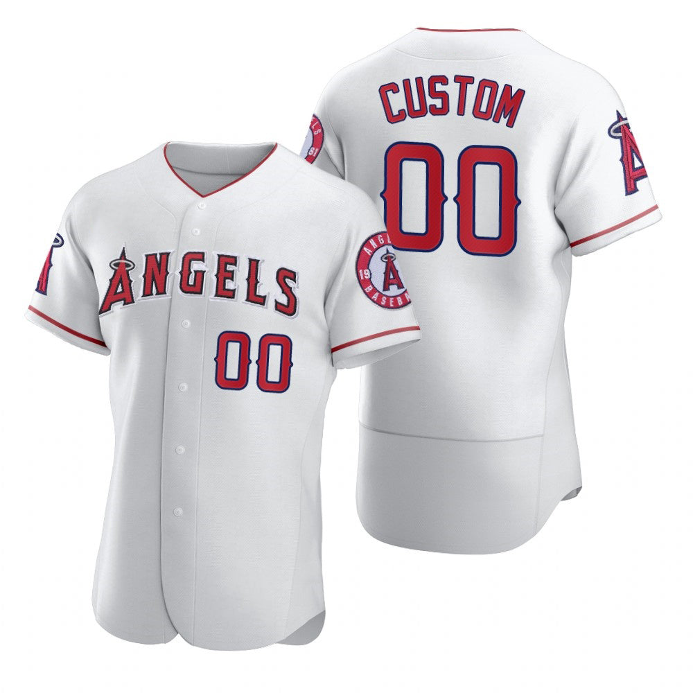 Custom Los Angeles Angels White Jereymy 2020 Stitched Flex Base Jersey