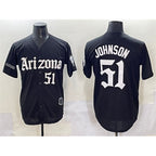 Arizona Diamondbacks #51 Randy Johnson Black Jereymy 'Gothic Desert Fang Edition' Vapor Premier Limited Stitched Jersey