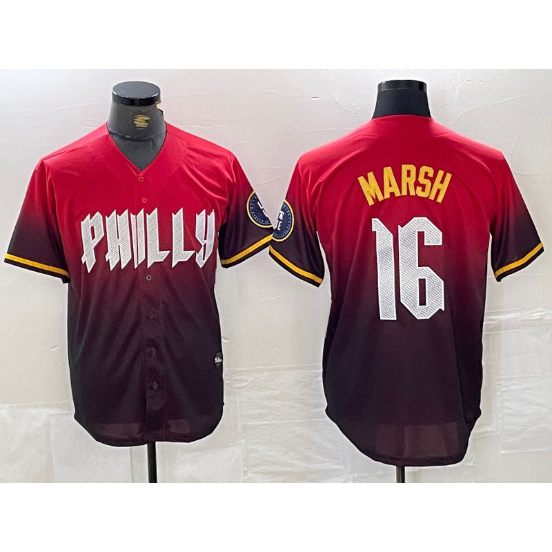 Philadelphia Phillies #16 Brandon Marsh Red Jereymy 2024 City Cool Base Jersey