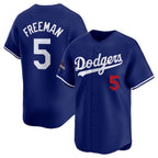 Los Angeles Dodgers #5 Freddie Freeman Royal Jereymy 2024 World Series Champions Alternate Limited Stitched Jersey