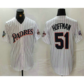 San Diego Padres #51 Trevor Hoffman White Jereymy Pinstripe Jersey