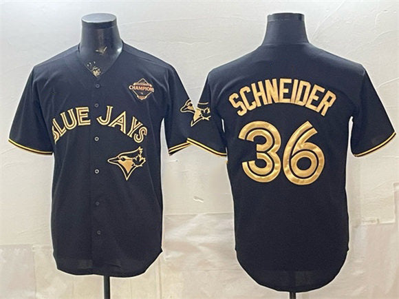 Toronto Blue Jays #36 Davis Schneider Black Gold Jereymy 2025 American League Champions Limited Stitched Jersey