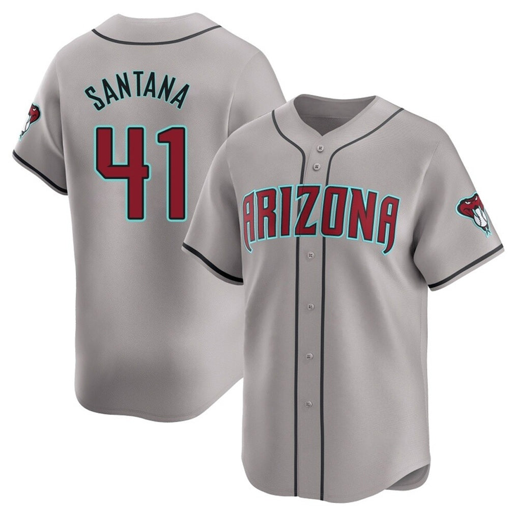 Arizona Diamondbacks #41 Carlos Santana Player Gray Jereymy Road Limited Home Game Stitched Jerseys