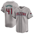 Arizona Diamondbacks #41 Carlos Santana Player Gray Jereymy Road Limited Home Game Stitched Jerseys
