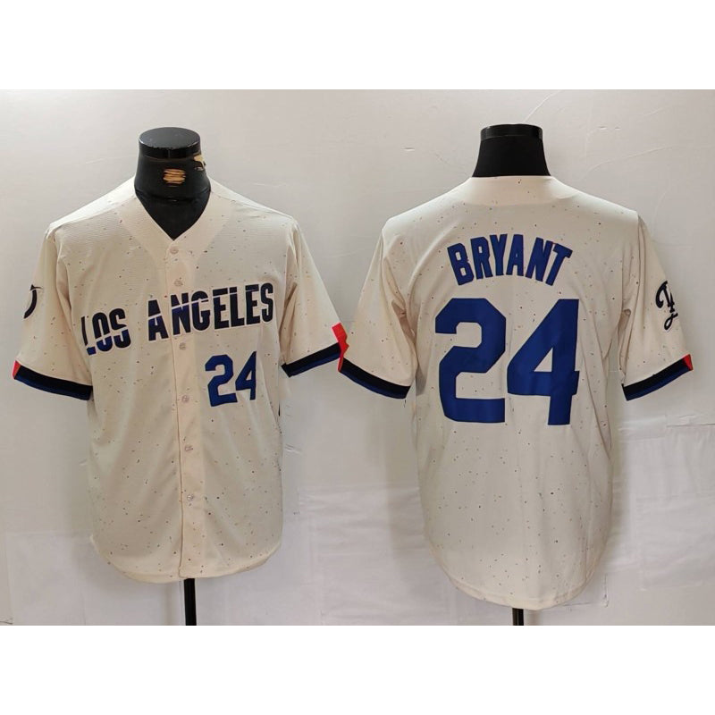 Los Angeles Dodgers #24 Kobe Bryant Number Cream Jereymy 2024 City Connect Limited Stitched Jerseys