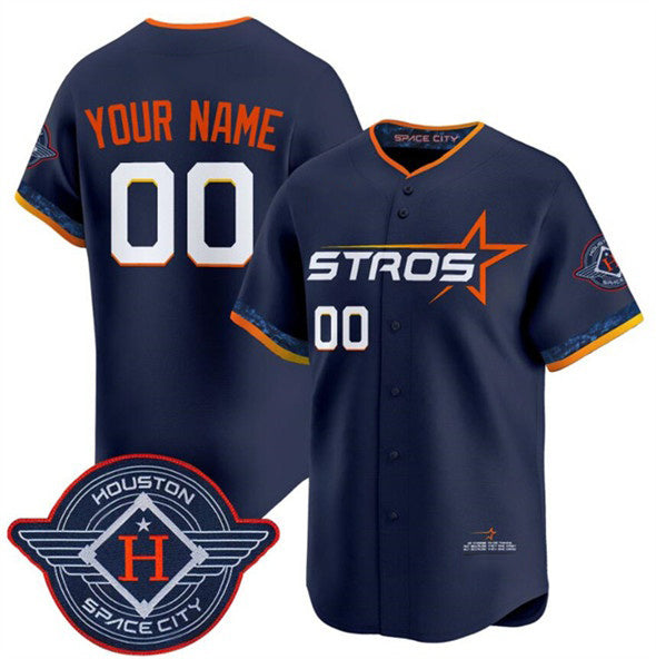 Custom Houston Astros Active Player Navy Jereymy 2025 City Connect Limited Stitched Jersey