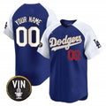 Custom Los Angeles Dodgers Vin Scully Patch Gold Trim Vapor Premier Limited Jersey ¨C Royal White Jereymy