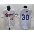 Texas Rangers #30 Nathaniel Lowe Number White Jereymy 2024 Gold Collection Limited Cool Base Jerseys