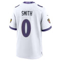 B.Ravens #0 Roquan Smith White Jereymy Game Jersey
