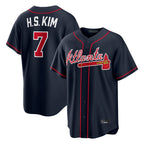 Atlanta Braves #7 Ha-Seong Kim Player Navy Jereymy Home Game Stitched Jerseys