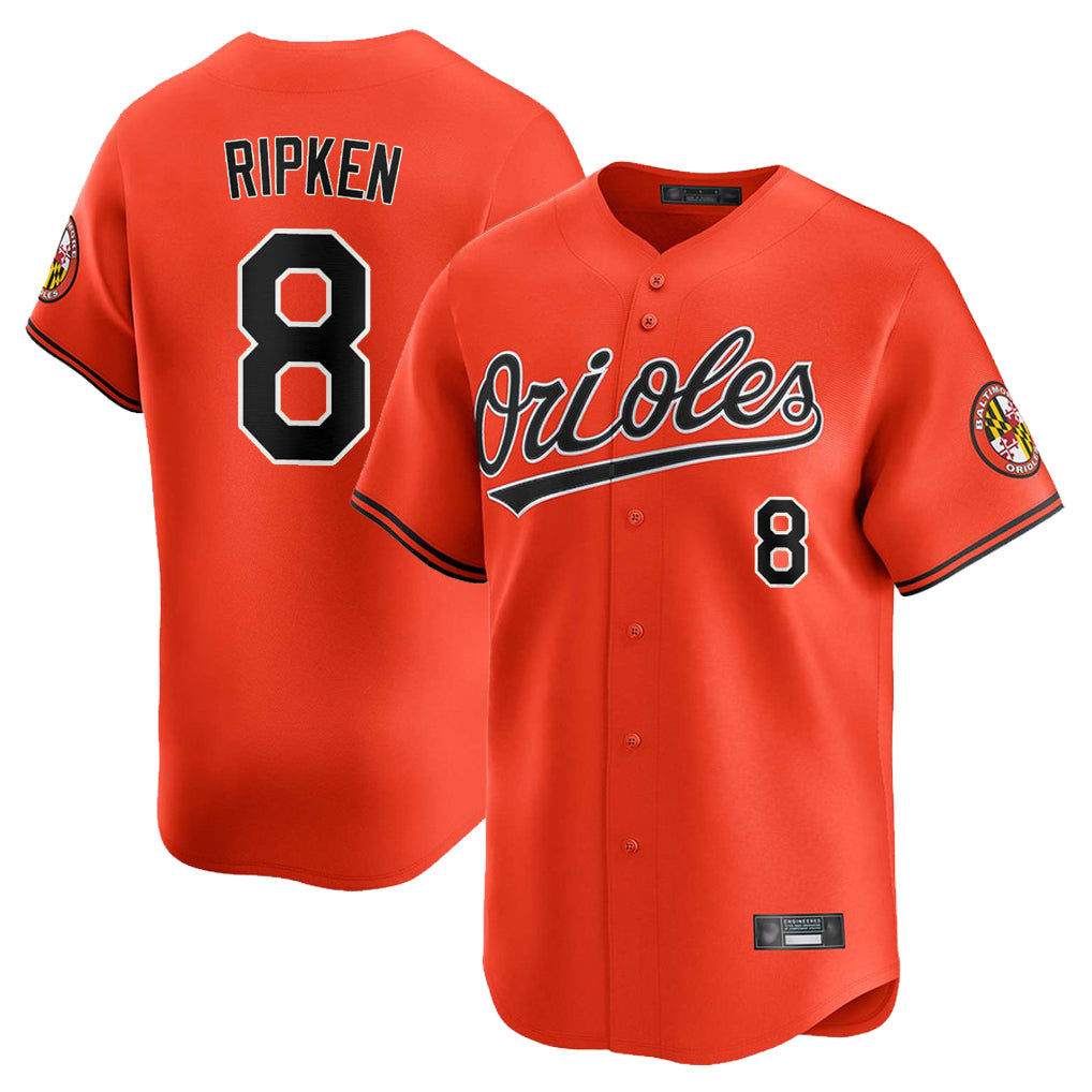 Baltimore Orioles #8 Cal Ripken Player Orange Jereymy Limited Home Game Stitched Jerseys