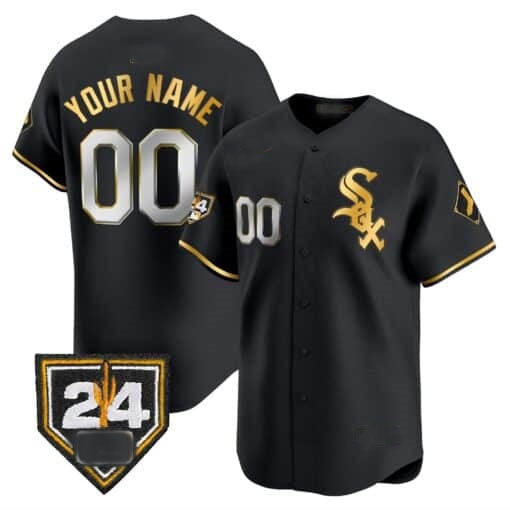 Custom Chicago White Sox 2024 Spring Training Patch Vapor Premier Limited Jersey ¨C All Stitched-Black Gold Jereymy
