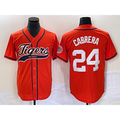 Detroit Tigers #24 Miguel Cabrera Orange Jereymy Cool Base Stitched Jersey