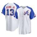 Atlanta Braves #13 Ronald Acuna Jr Player White Jereymy City Connect Home Game Stitched Jerseys