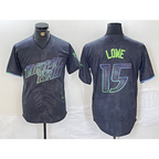 Tampa Bay Rays #15 Josh Lowe Charcoal Jereymy 2024 City Connect Limited Stitched Jersey