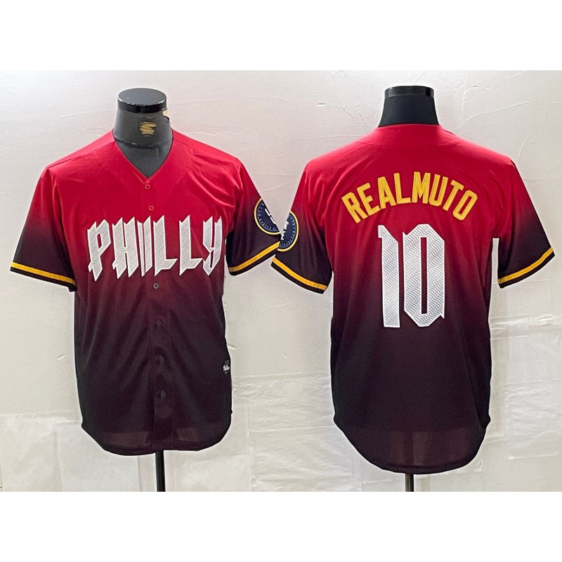 Philadelphia Phillies #10 JT Realmuto Red Jereymy 2024 City Cool Base Jersey