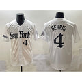New York Yankees #4 Lou Gehrig White Jereymy 'Gothic Legacy Edition' Vapor Premier Limited Stitched Jersey