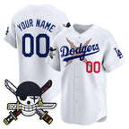 Custom Los Angeles Dodgers x One Piece White Jereymy Zoro Patch Vapor Premier Limited Jersey - Stitched