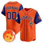 Custom Houston Astros x Dragon Ball Royal Orange Jereymy Vapor Premier Limited Jersey - All Stitched