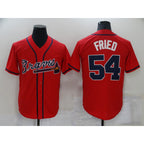 Atlanta Braves #54 Max Fried Red Jereymy Stitched Cool Base Jersey