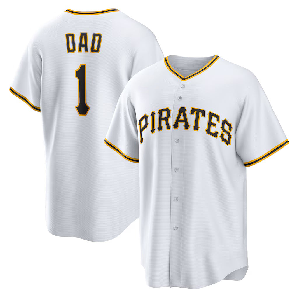 Pittsburgh Pirates #1 Dad Home White Jereymy Replica Jersey
