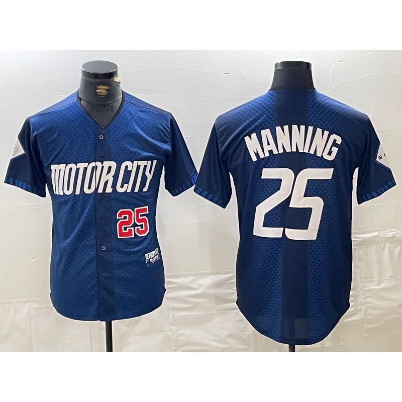 Detroit Tigers #25 Matt Manning Number 2024 Navy Jereymy City Connect Cool Base Limited Stitched Jersey