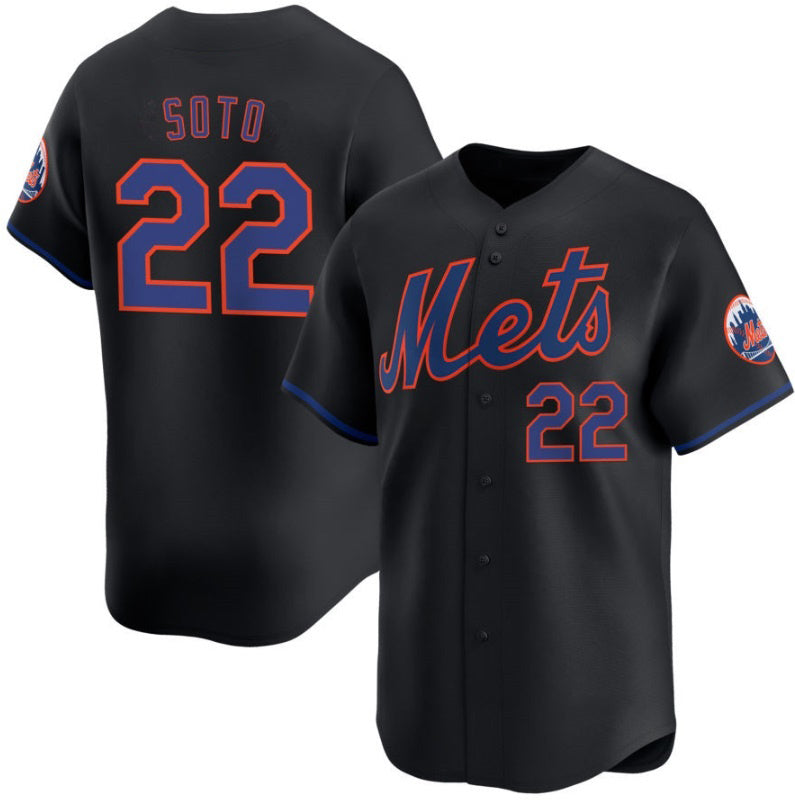 New York Mets #22 Juan Soto Black Jereymy 2024 Alternate Limited Stitched Jersey
