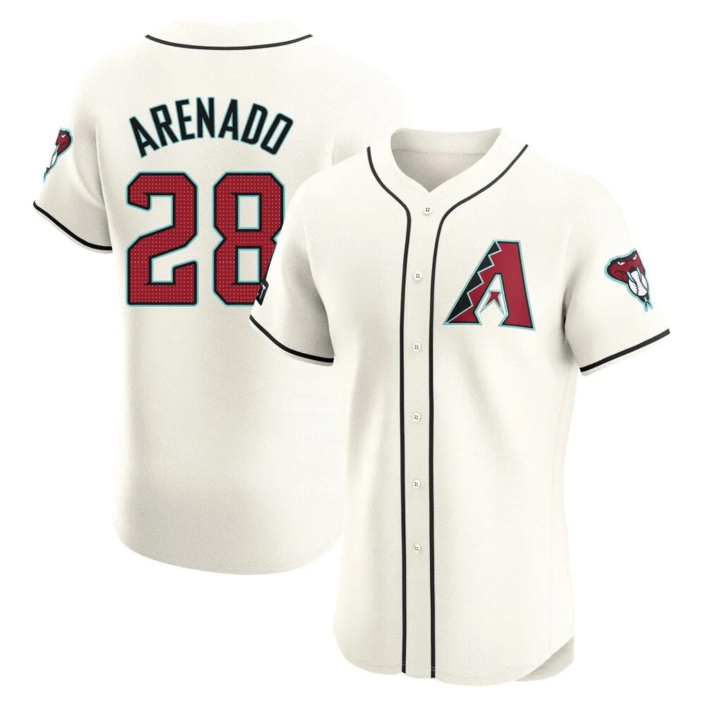Arizona Diamondbacks #28 Nolan Arenado Player Cream Jereymy Limited Elite Home Game Stitched Jerseys