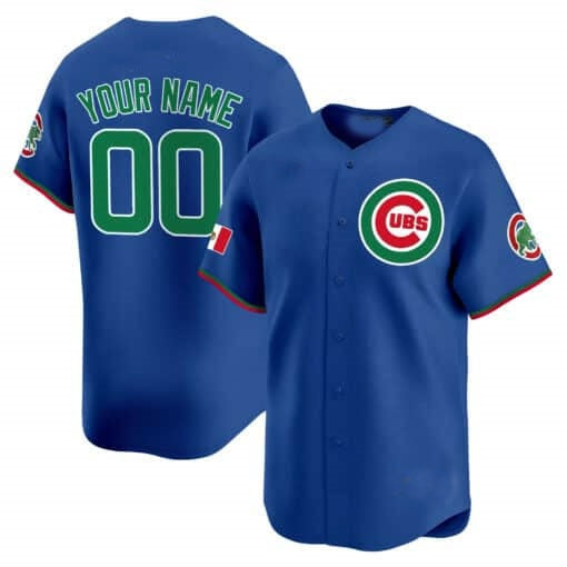 Custom Chicago Cubs Mexico Vapor Premier Limited Jersey V3 ¨C Royal Jereymy