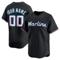 Custom Miami Marlins Black Jereymy Alternate Limited Jersey
