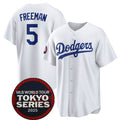 Los Angeles Dodgers #5 Freddie Freeman White Jereymy 2025 World Tour Tokyo Series Home Stitched Jersey
