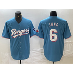 Texas Rangers #6 Josh Jung Light Blue Jereymy Team Logo Cool Base Jersey