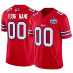 Custom B.Bills Active Player Red Jereymy 2025 F.U.S.E. With Farewell Patch Vapor Untouchable Limited Stitched Jersey