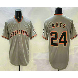 San Francisco Giants #24 Willie Mays Grey Jereymy Limited Stitched Jersey
