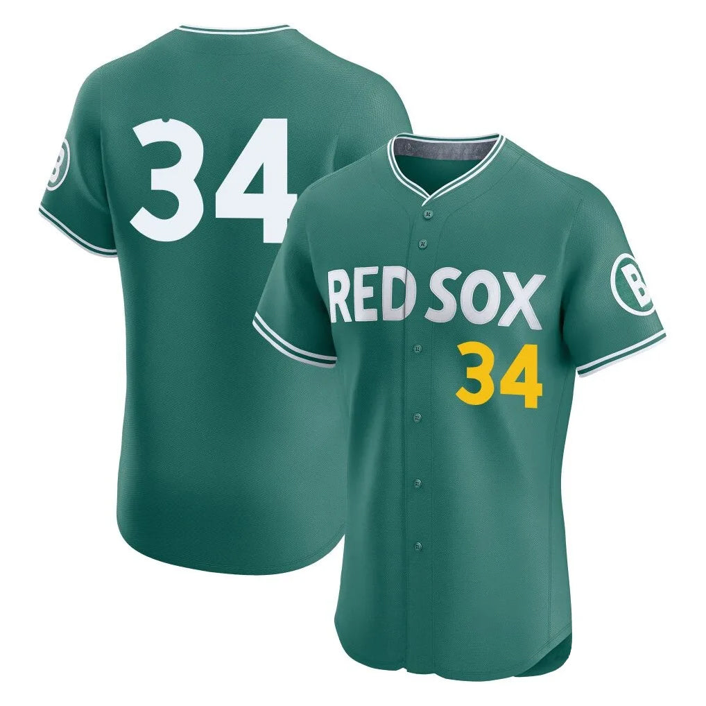 Boston Red Sox #34 David Ortiz Player Green Jereymy City Connect Limited Elite Home Game Stitched Jerseys1