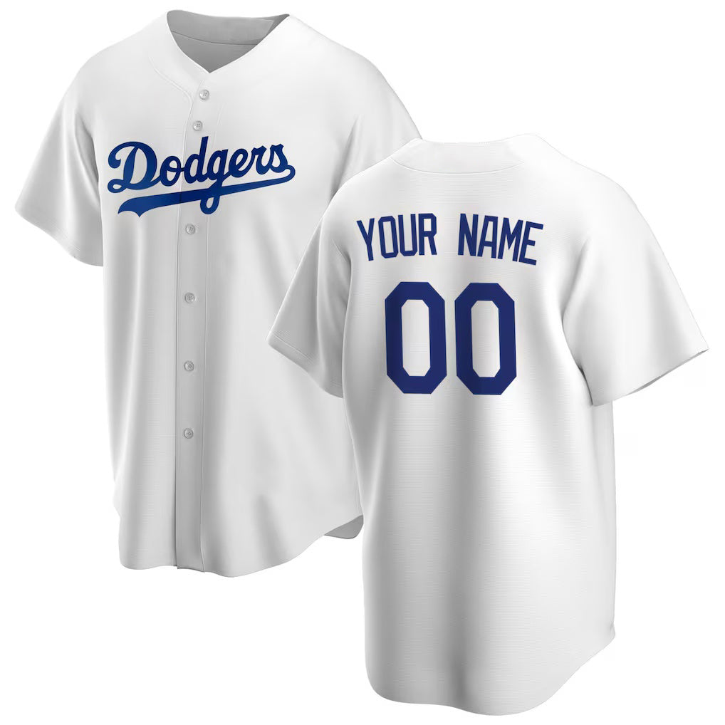 Custom Los Angeles Dodgers White Jereymy Home Replica Jersey