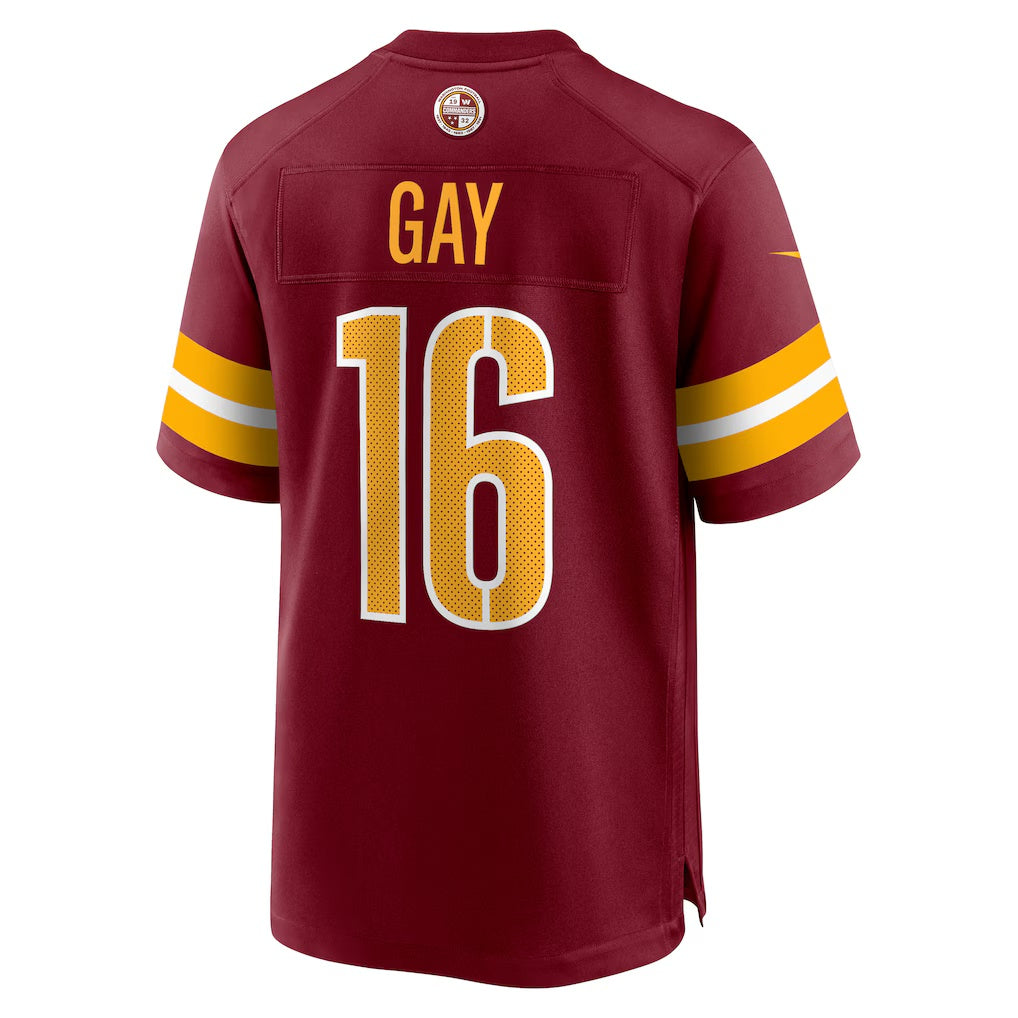 W.Commanders #16 Matt Gay Burgundy Jereymy Team Game Jersey
