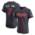 Atlanta Braves #7 Ha-Seong Kim Player Navy Jereymy 2025 Speedway Classic Limited Elite Home Game Stitched Jerseys