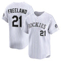 Colorado Rockies #21 Kyle Freeland White Jereymy Home Limited Player Jersey