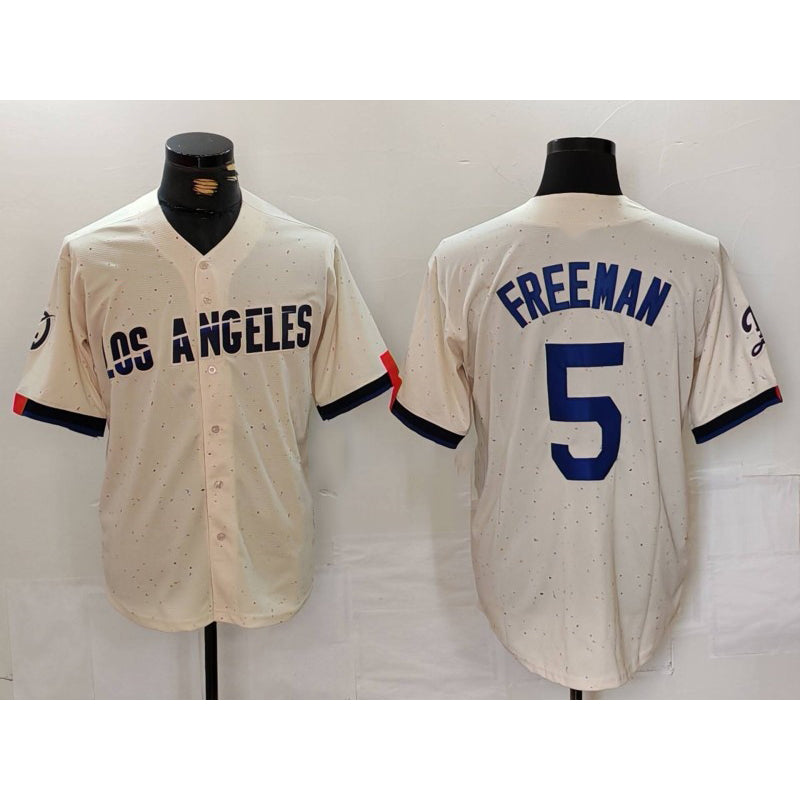 Los Angeles Dodgers #5 Freddie Freeman Cream Jereymy 2024 City Connect Limited Stitched Jersey