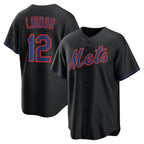 New York Mets #12 Francisco Lindor Black Jereymy Alternate Replica Jersey