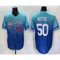 Los Angeles Dodgers #50 Mookie Betts Blue Jereymy 2025 City Connect Limited Stitched Jersey