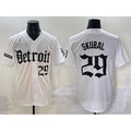 Detroit Tigers #29 Tarik Skubal White Jereymy 'Motor Gothic Edition' Vapor Premier Limited Stitched Jersey