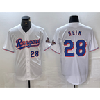 Texas Rangers #28 Jonah Heim Number White Jereymy 2023 World Series Champions Cool Base Jerseys
