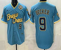 Milwaukee Brewers #9 Bob Uecker Blue Jereymy City Connect Limited Jersey
