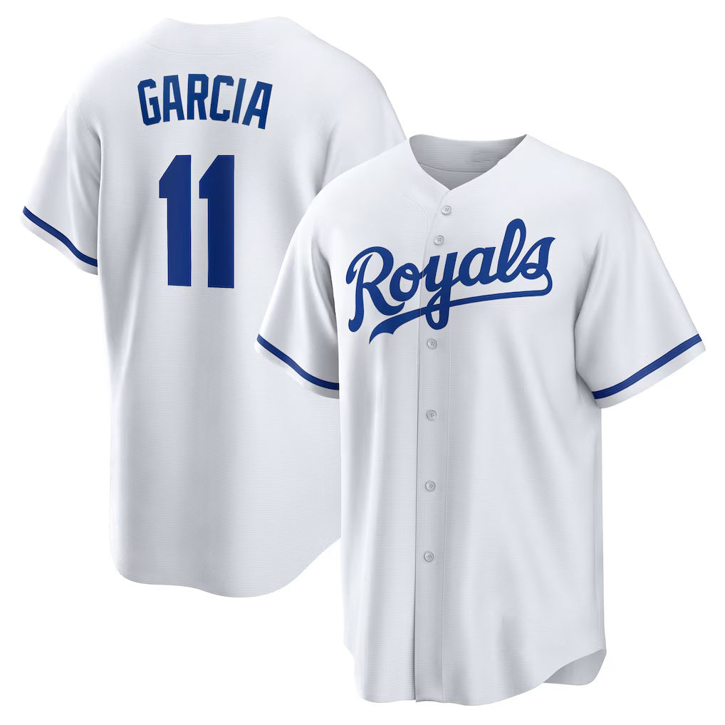 Kansas City Royals #11 Maikel Garcia White Jereymy Home Replica Jersey